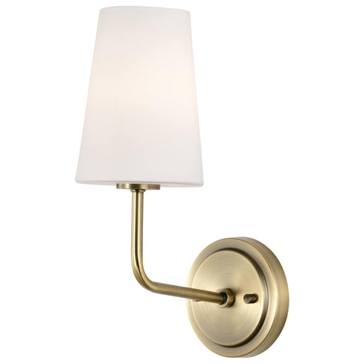 Wall Sconce Nuvo 60-7883 Cordello 1 Light Sconce - Vintage Brass Finish - Etched White Opal Glass Nuvo