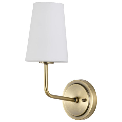 Wall Sconce Nuvo 60-7883 Cordello 1 Light Sconce - Vintage Brass Finish - Etched White Opal Glass Nuvo