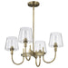 Chandelier Nuvo 60-7885 Brookside 4 Light Chandelier - Vintage Brass Finish - Clear Glass Nuvo