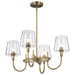 Chandelier Nuvo 60-7885 Brookside 4 Light Chandelier - Vintage Brass Finish - Clear Glass Nuvo