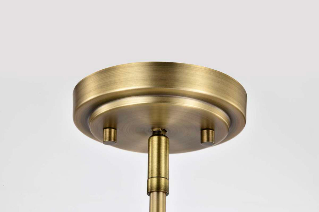 Chandelier Nuvo 60-7885 Brookside 4 Light Chandelier - Vintage Brass Finish - Clear Glass Nuvo
