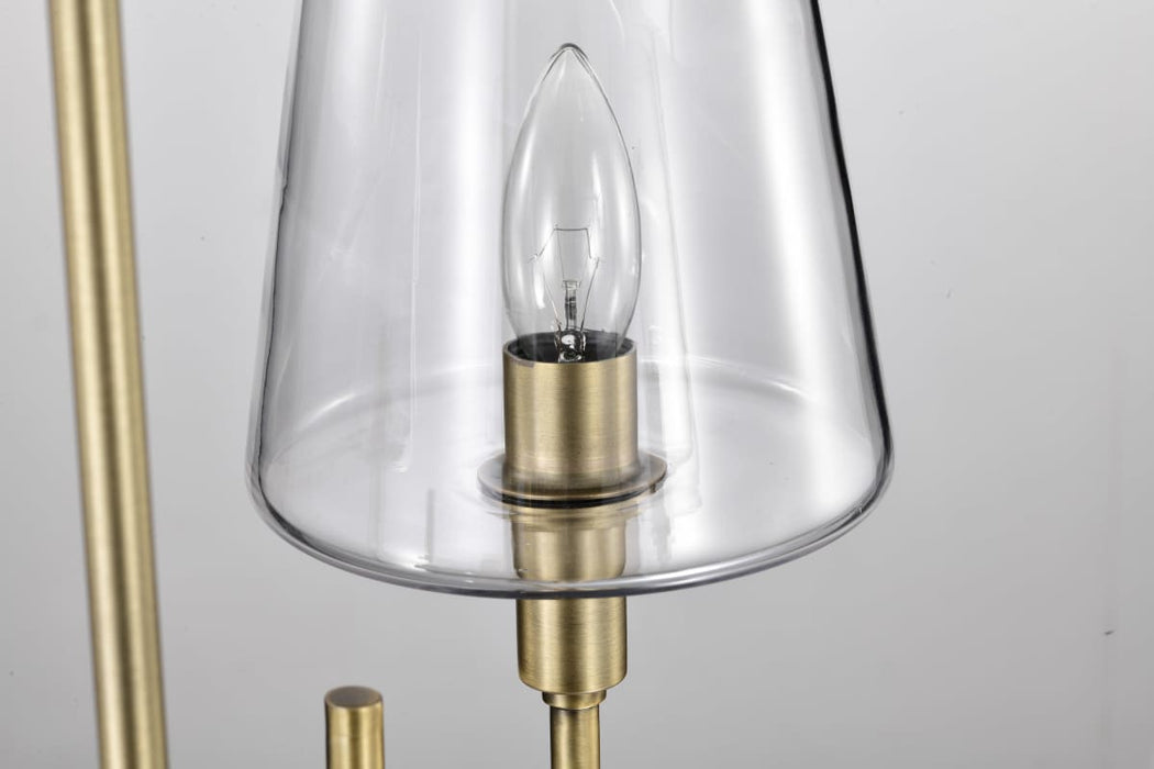 Chandelier Nuvo 60-7885 Brookside 4 Light Chandelier - Vintage Brass Finish - Clear Glass Nuvo