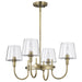 Chandelier Nuvo 60-7885 Brookside 4 Light Chandelier - Vintage Brass Finish - Clear Glass Nuvo