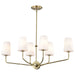 Island Pendant Nuvo 60-7886 Cordello 6 Light Island Pendant - Vintage Brass Finish - Etched White Opal Glass Nuvo