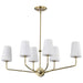 Island Pendant Nuvo 60-7886 Cordello 6 Light Island Pendant - Vintage Brass Finish - Etched White Opal Glass Nuvo