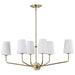 Island Pendant Nuvo 60-7886 Cordello 6 Light Island Pendant - Vintage Brass Finish - Etched White Opal Glass Nuvo
