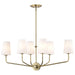 Island Pendant Nuvo 60-7886 Cordello 6 Light Island Pendant - Vintage Brass Finish - Etched White Opal Glass Nuvo
