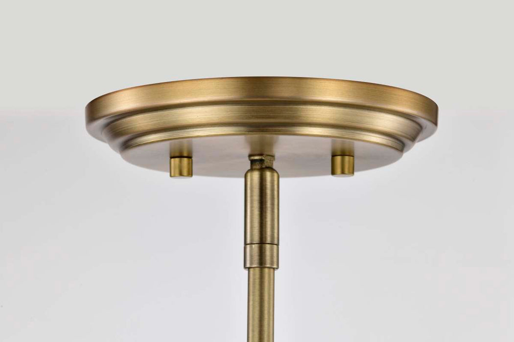 Island Pendant Nuvo 60-7886 Cordello 6 Light Island Pendant - Vintage Brass Finish - Etched White Opal Glass Nuvo