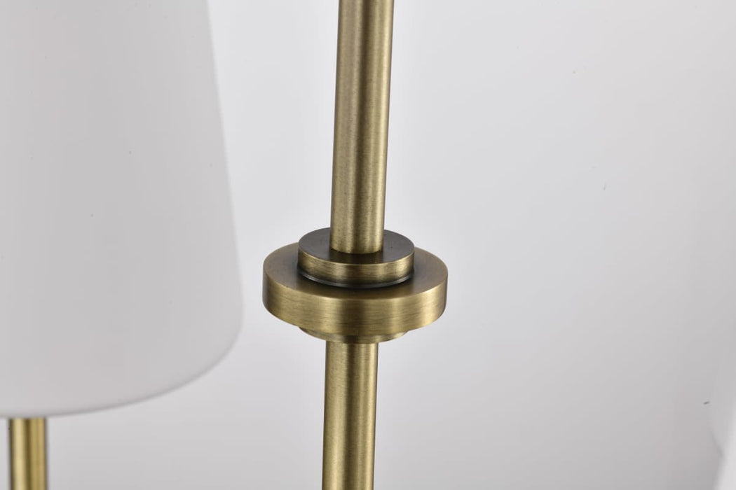 Island Pendant Nuvo 60-7886 Cordello 6 Light Island Pendant - Vintage Brass Finish - Etched White Opal Glass Nuvo