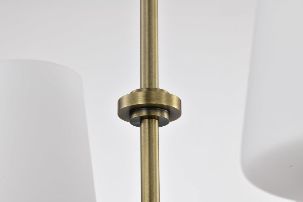 Island Pendant Nuvo 60-7886 Cordello 6 Light Island Pendant - Vintage Brass Finish - Etched White Opal Glass Nuvo