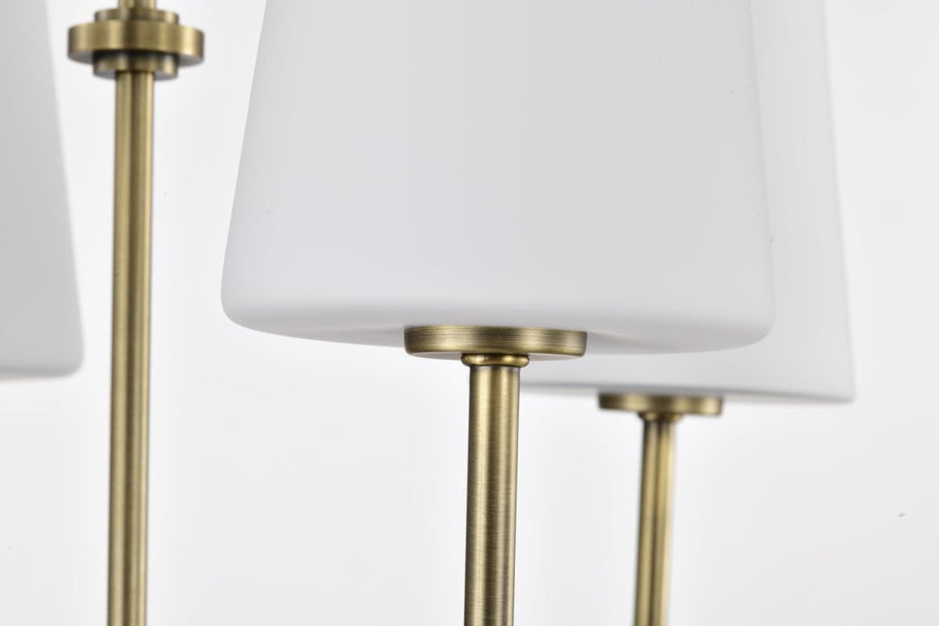 Island Pendant Nuvo 60-7886 Cordello 6 Light Island Pendant - Vintage Brass Finish - Etched White Opal Glass Nuvo