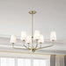 Island Pendant Nuvo 60-7886 Cordello 6 Light Island Pendant - Vintage Brass Finish - Etched White Opal Glass Nuvo