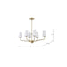 Island Pendant Nuvo 60-7886 Cordello 6 Light Island Pendant - Vintage Brass Finish - Etched White Opal Glass Nuvo