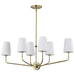 Island Pendant Nuvo 60-7886 Cordello 6 Light Island Pendant - Vintage Brass Finish - Etched White Opal Glass Nuvo