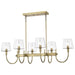 Island Pendant Nuvo 60-7887 Brookside 6 Light Island Pendant - Vintage Brass Finish - Clear Glass Nuvo