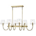 Island Pendant Nuvo 60-7887 Brookside 6 Light Island Pendant - Vintage Brass Finish - Clear Glass Nuvo