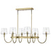 Island Pendant Nuvo 60-7887 Brookside 6 Light Island Pendant - Vintage Brass Finish - Clear Glass Nuvo