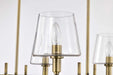 Island Pendant Nuvo 60-7887 Brookside 6 Light Island Pendant - Vintage Brass Finish - Clear Glass Nuvo
