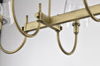 Island Pendant Nuvo 60-7887 Brookside 6 Light Island Pendant - Vintage Brass Finish - Clear Glass Nuvo