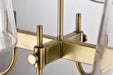 Island Pendant Nuvo 60-7887 Brookside 6 Light Island Pendant - Vintage Brass Finish - Clear Glass Nuvo