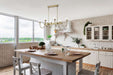 Island Pendant Nuvo 60-7887 Brookside 6 Light Island Pendant - Vintage Brass Finish - Clear Glass Nuvo