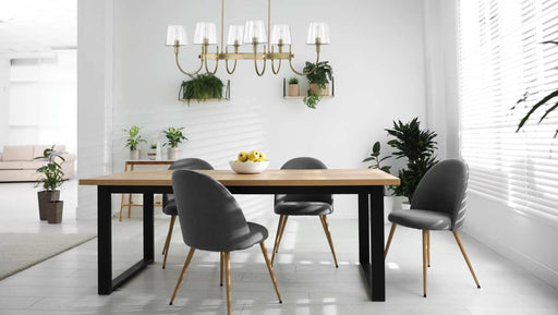 Island Pendant Nuvo 60-7887 Brookside 6 Light Island Pendant - Vintage Brass Finish - Clear Glass Nuvo