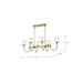 Island Pendant Nuvo 60-7887 Brookside 6 Light Island Pendant - Vintage Brass Finish - Clear Glass Nuvo