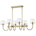Island Pendant Nuvo 60-7887 Brookside 6 Light Island Pendant - Vintage Brass Finish - Clear Glass Nuvo