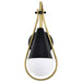 Wall Sconce Nuvo 60-7901 Admiral 1 Light Wall Sconce - Matte Black and Natural Brass Finish - White Opal Glass Nuvo