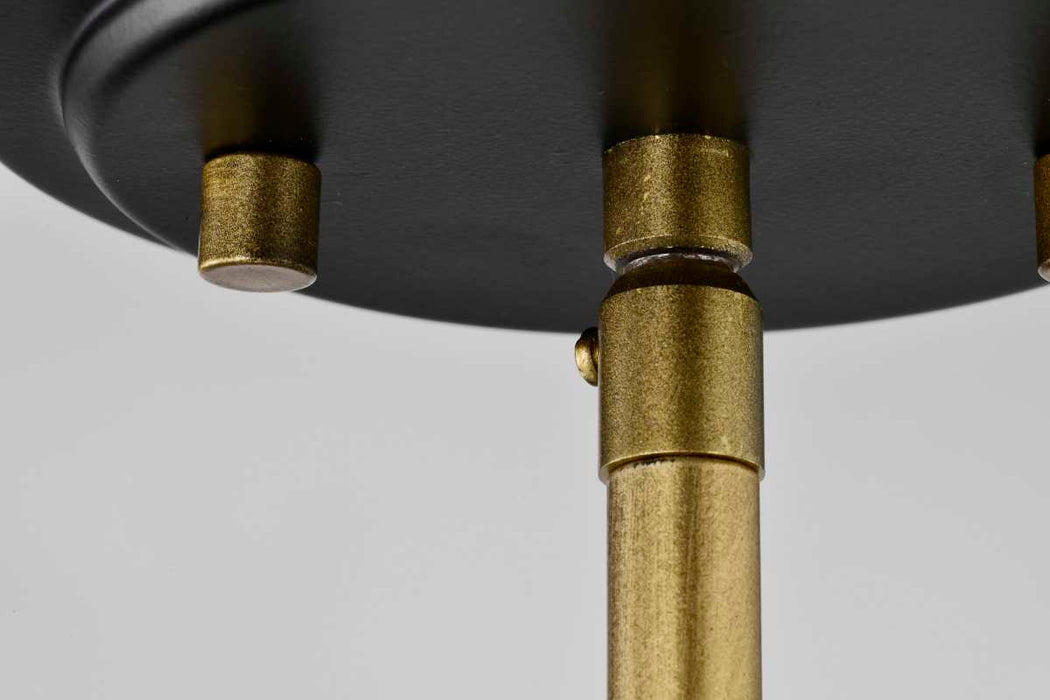 Pendant Nuvo 60-7902 Admiral 1 Light Pendant - 6 Inches - Matte Black and Natural Brass Finish - White Opal Glass Nuvo