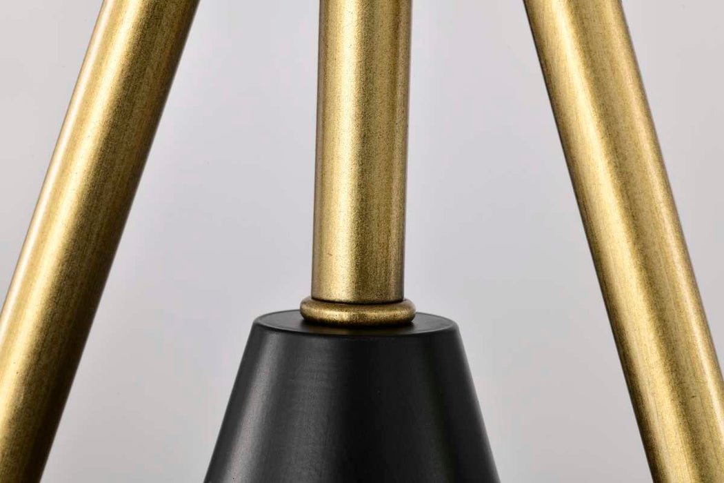 Pendant Nuvo 60-7902 Admiral 1 Light Pendant - 6 Inches - Matte Black and Natural Brass Finish - White Opal Glass Nuvo