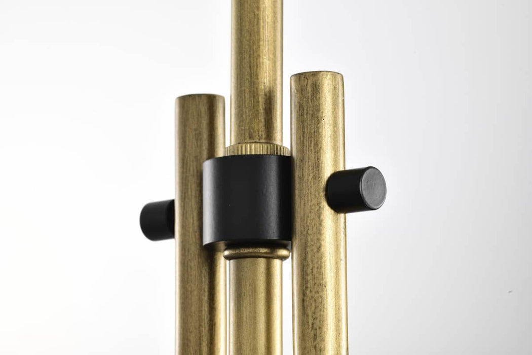 Pendant Nuvo 60-7902 Admiral 1 Light Pendant - 6 Inches - Matte Black and Natural Brass Finish - White Opal Glass Nuvo
