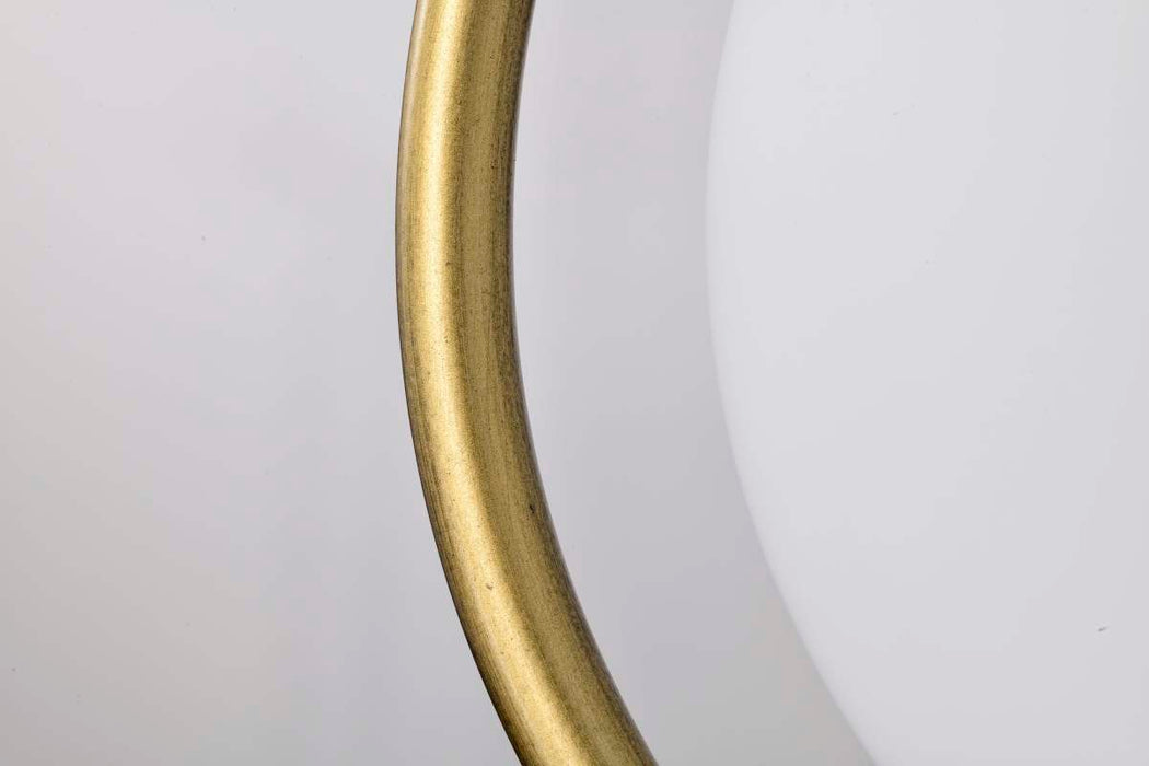 Pendant Nuvo 60-7902 Admiral 1 Light Pendant - 6 Inches - Matte Black and Natural Brass Finish - White Opal Glass Nuvo