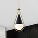Pendant Nuvo 60-7902 Admiral 1 Light Pendant - 6 Inches - Matte Black and Natural Brass Finish - White Opal Glass Nuvo