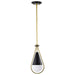 Pendant Nuvo 60-7903 Admiral 1 Light Pendant - 10 Inches - Matte Black and Natural Brass Finish - White Opal Glass Nuvo