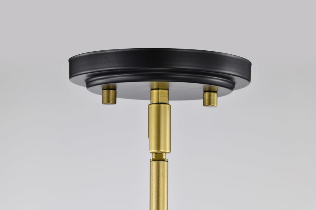 Pendant Nuvo 60-7903 Admiral 1 Light Pendant - 10 Inches - Matte Black and Natural Brass Finish - White Opal Glass Nuvo