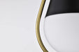 Pendant Nuvo 60-7903 Admiral 1 Light Pendant - 10 Inches - Matte Black and Natural Brass Finish - White Opal Glass Nuvo