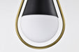 Pendant Nuvo 60-7903 Admiral 1 Light Pendant - 10 Inches - Matte Black and Natural Brass Finish - White Opal Glass Nuvo