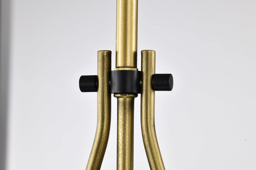 Pendant Nuvo 60-7903 Admiral 1 Light Pendant - 10 Inches - Matte Black and Natural Brass Finish - White Opal Glass Nuvo