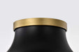 Flush Mount Nuvo 60-7905 Lafayette 1 Light Flush Mount Fixture - 14 Inches - Matte Black Finish with Natural Brass Accents and White Opal Glass Nuvo