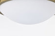 Flush Mount Nuvo 60-7905 Lafayette 1 Light Flush Mount Fixture - 14 Inches - Matte Black Finish with Natural Brass Accents and White Opal Glass Nuvo