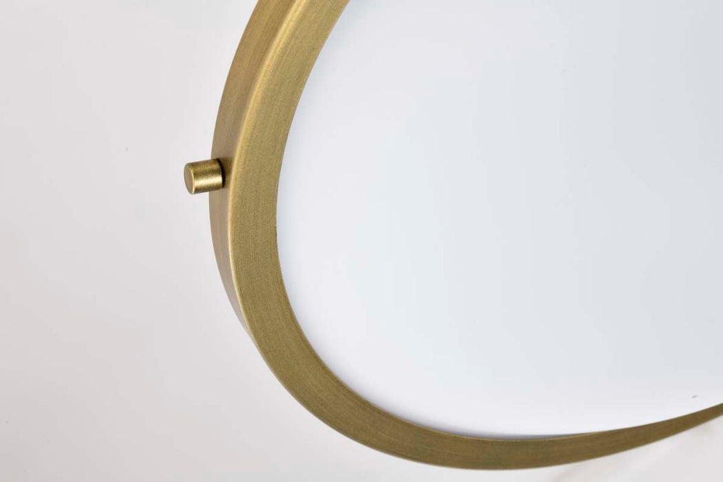 Flush Mount Nuvo 60-7905 Lafayette 1 Light Flush Mount Fixture - 14 Inches - Matte Black Finish with Natural Brass Accents and White Opal Glass Nuvo