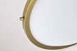 Flush Mount Nuvo 60-7905 Lafayette 1 Light Flush Mount Fixture - 14 Inches - Matte Black Finish with Natural Brass Accents and White Opal Glass Nuvo