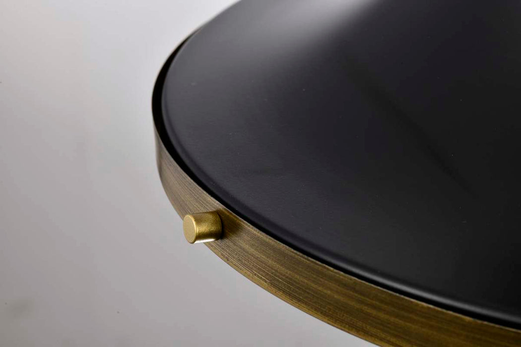 Flush Mount Nuvo 60-7906 Lafayette 3 Light Flush Mount Fixture - 18 Inches - Matte Black Finish with Natural Brass Accents and White Opal Glass Nuvo