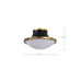 Flush Mount Nuvo 60-7906 Lafayette 3 Light Flush Mount Fixture - 18 Inches - Matte Black Finish with Natural Brass Accents and White Opal Glass Nuvo