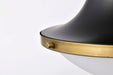 Pendant Nuvo 60-7907 Lafayette 1 Light Pendant - 14 Inches - Matte Black Finish with Natural Brass Accents and White Opal Glass Nuvo