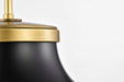 Pendant Nuvo 60-7907 Lafayette 1 Light Pendant - 14 Inches - Matte Black Finish with Natural Brass Accents and White Opal Glass Nuvo