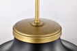 Pendant Nuvo 60-7907 Lafayette 1 Light Pendant - 14 Inches - Matte Black Finish with Natural Brass Accents and White Opal Glass Nuvo