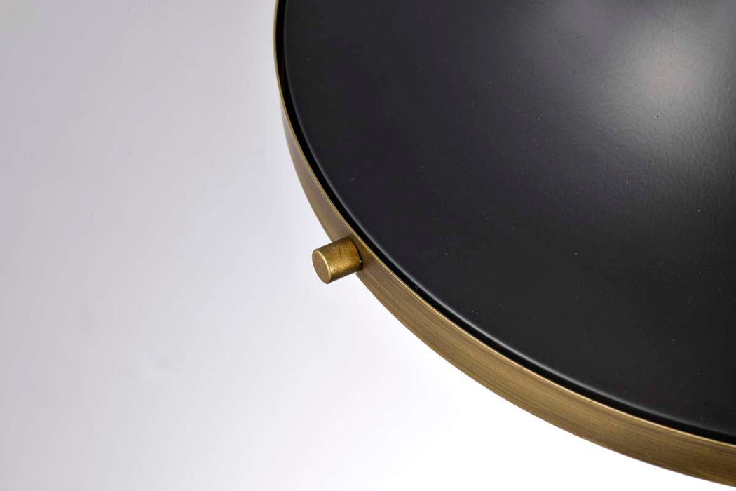 Pendant Nuvo 60-7907 Lafayette 1 Light Pendant - 14 Inches - Matte Black Finish with Natural Brass Accents and White Opal Glass Nuvo
