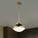 Pendant Nuvo 60-7907 Lafayette 1 Light Pendant - 14 Inches - Matte Black Finish with Natural Brass Accents and White Opal Glass Nuvo